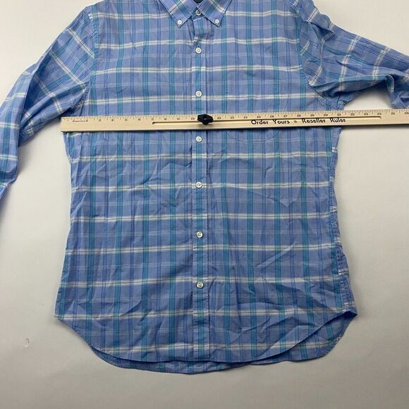 Bonobos Tailored Slim Fit Blue Plaid Button Up Shirt L/S Size L 100% Cotton - Picture 3 of 10